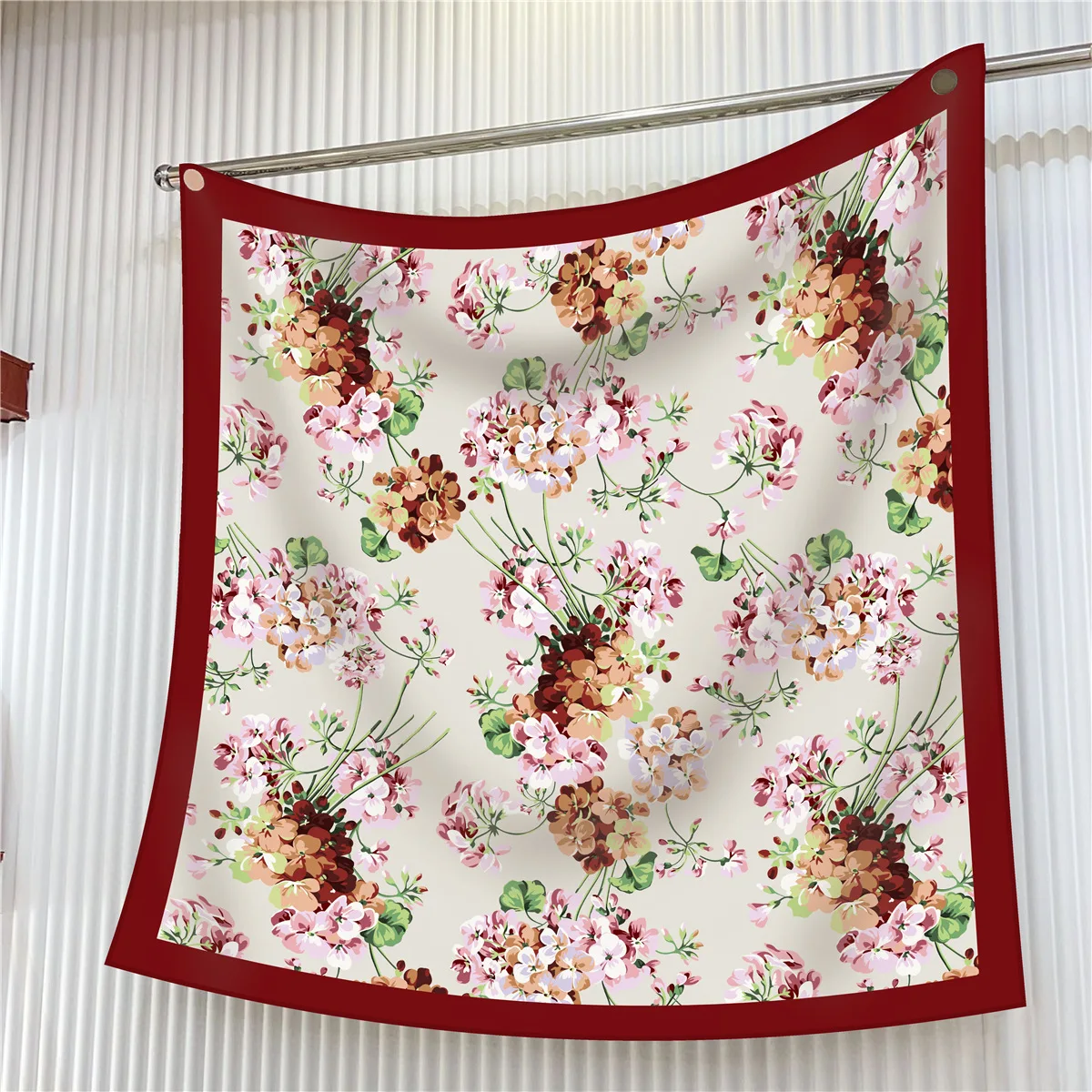  90cm Brand Square Scarf Women Fashion Floral Twill Silk Scarf Shawl Hijab Luxury Bandana Foulard Neckerchief Head Scarf For Lady