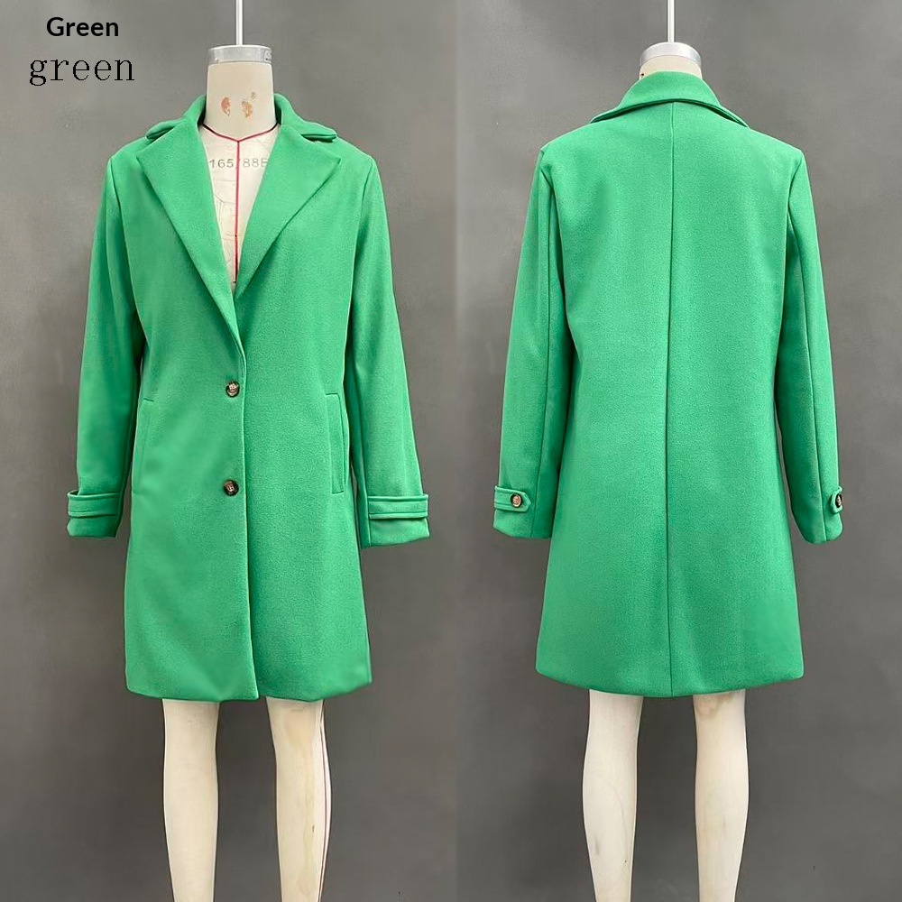  Retro Casual Mid-length Lapel Coat