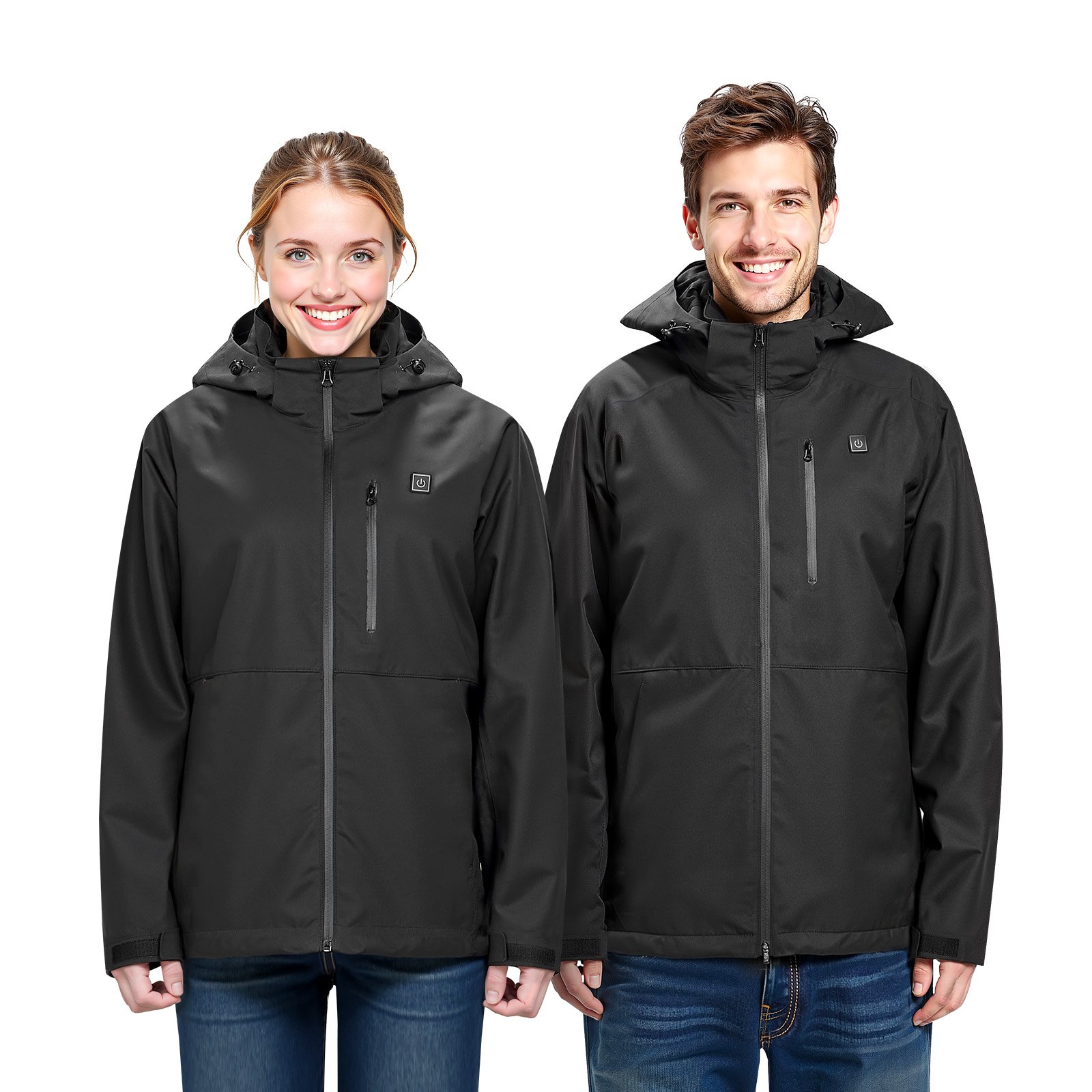  Heated Jacket For Women With 7.4V Battery, Soft Shell Electric Heating Coat, Windproof Waterproof Lightweight Outerwear With 5 Heating Zones & 3 Heat Settings, Machine Washable, S Size