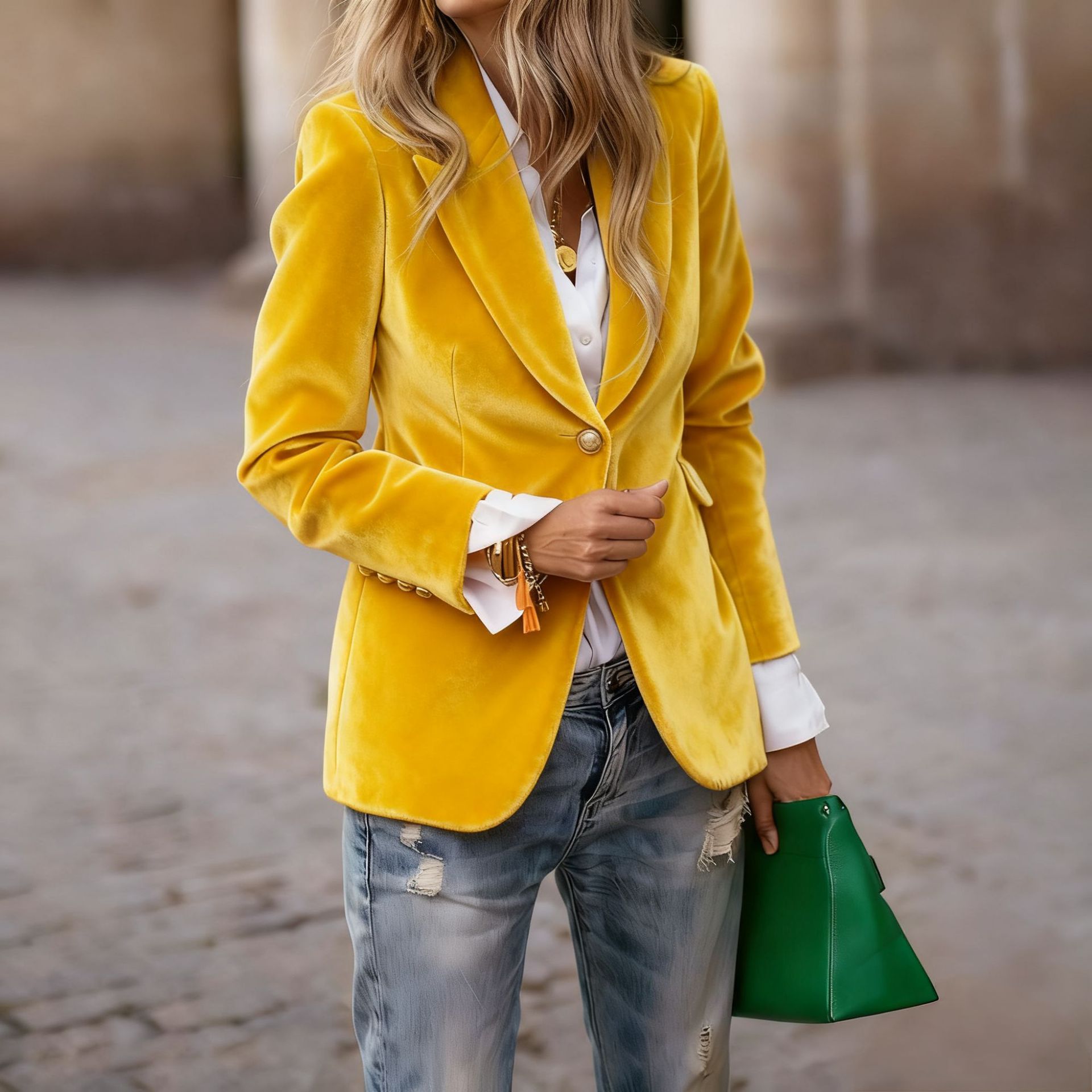  Women's Fashionable Elegant Solid Color Coat