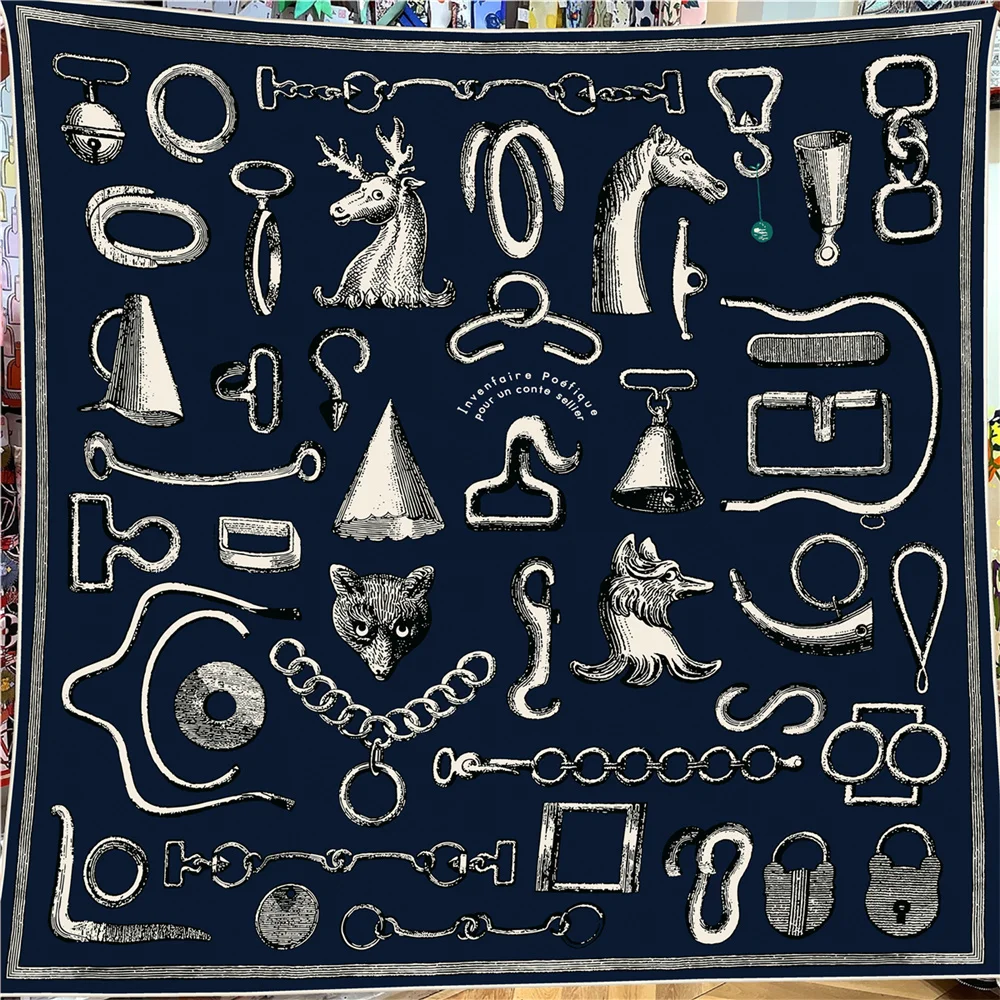  Winter Silk Cashmere Scarf Women Cashew Printed Shawls Warm Pashmina Square Scarves Wraps Brand Hijabs Lady Big Bandana 135CM