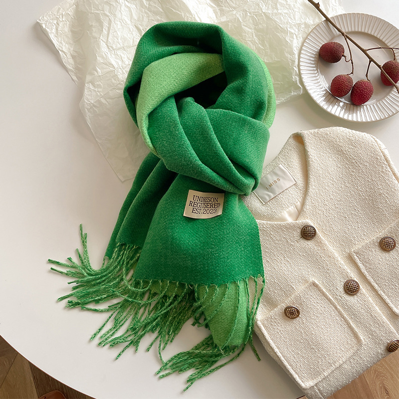 Double-sided Artificial Cashmere Scarf Women's Winter Warm Couple