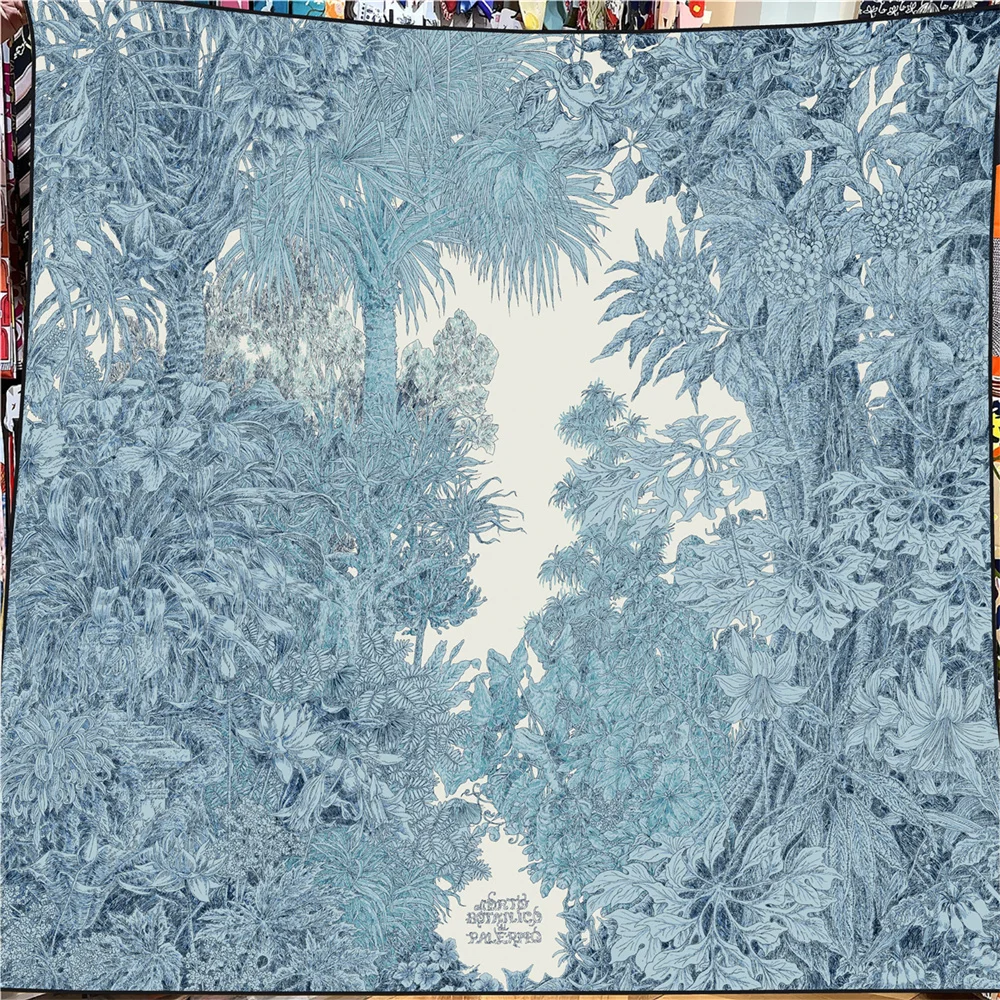  Winter Silk Cashmere Scarf Women Cashew Printed Shawls Warm Pashmina Square Scarves Wraps Brand Hijabs Lady Big Bandana 135CM