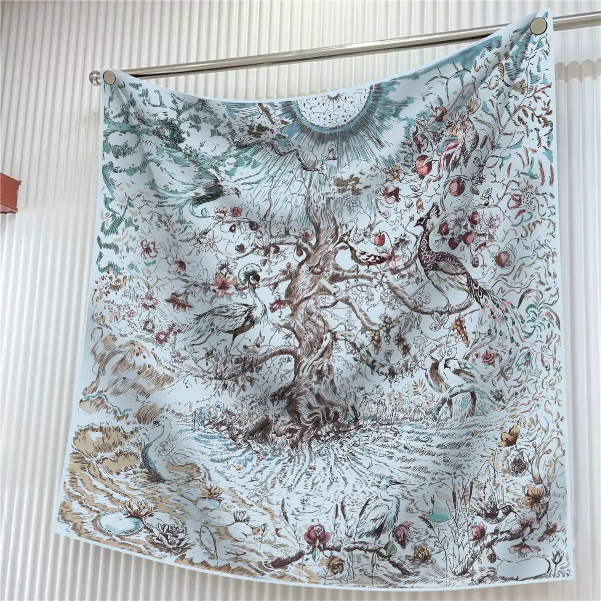  90cm Brand Square Scarf Women Fashion Floral Twill Silk Scarf Shawl Hijab Luxury Bandana Foulard Neckerchief Head Scarf For Lady