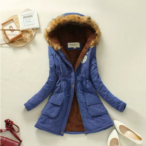  Women's long sleeve lamb wool cotton coat