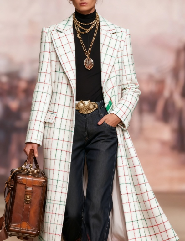  Retro-modern Casual Style Long Suit Coat