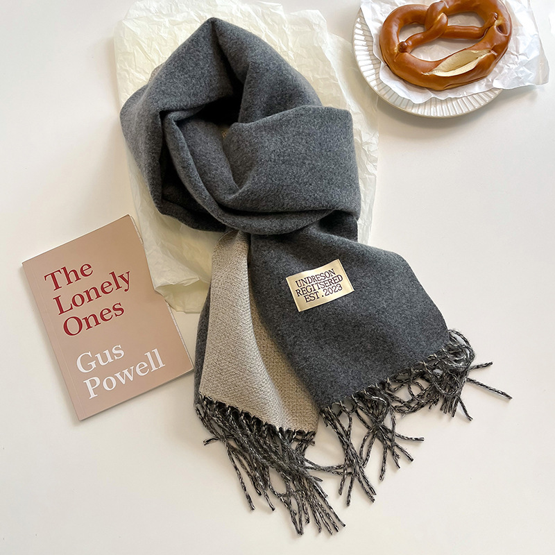  Double-sided Artificial Cashmere Scarf Women's Winter Warm Couple
