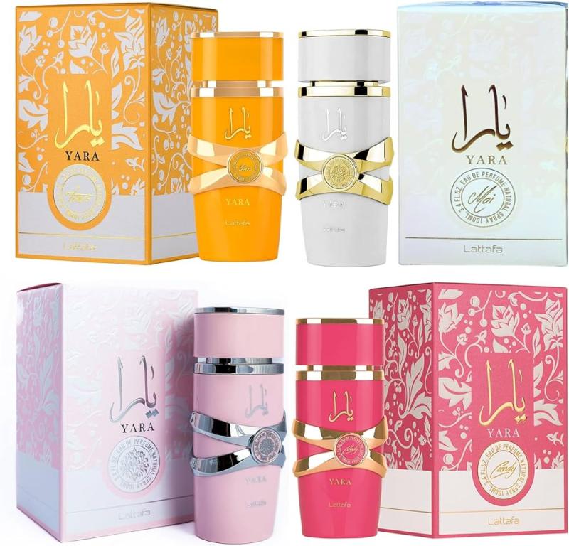 LATTAFA GIFT/SET LATTAFA 4 PIECE (YARA FOR WOMEN + YARA MOI FOR WOMEN + YARA TOUS FOR WOMEN + CANDY 100ML EDP FOR WOMEN. DESIGNER:LATTAF By LATTAFA For Women (Fragrance)