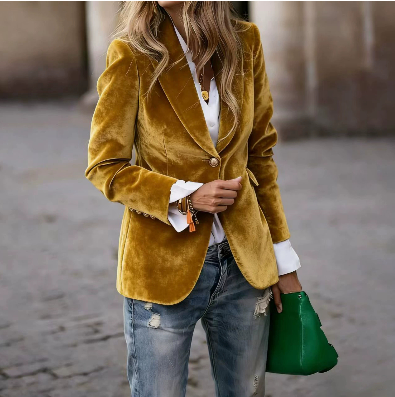  Women's Fashionable Elegant Solid Color Coat
